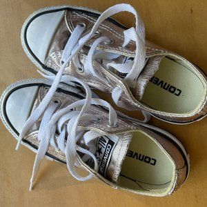 Never Worn! Little Kids Size 11 Metallic Pink Converse